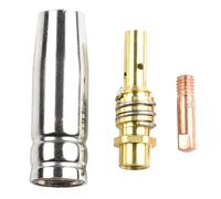 15AK Lot de 3 accessoires de soudage pour torche avec buses et embouts de contact pour soudeur MIG, pièces de rechange pour torches de soudage MIG, adaptées à différentes tailles d'ouverture