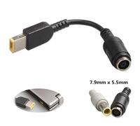 15cm 7.9mm Female-Square Cc 7.9x5.5mm prise ronde à carré USB prise convertisseur ordinateur portable adaptateur d'alimentation connecteur câble pour Lenovo ThinkPad pour IBM chargeur