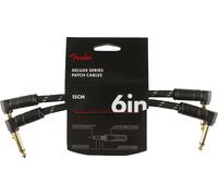 15cm Deluxe Instrument Cables (2-pack) Black Tweed