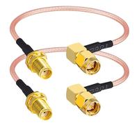 15CM Female to Male Right Angle Extension Angled RG316 15CM Antenna Cable WiFi Antenna Cable Male 90 Degree Connector Female Bulkhead for WiFi Antenna 2PCS