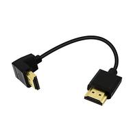 15cm HDMI mâle à mâle court Câble 90 degrés vers le haut à angle droit Le HDMI 2.0 adaptateur câble prend en charge 4K@60Hz pour Raspberry Pi, tablette, appareil photo, etc. (black up)