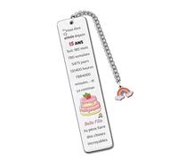 15e Anniversaire Marque-Pages Fille Soeur Ami Cousine Nièce Apprécier Source D'Inspiration Souvenir Ados 15ans Cadeau Petite-Fille Filleule Arc En Ciel Livre Lecture Accessoire Meilleurs Voeux