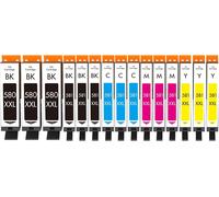 15er-Pack PGI-580 CLI-581 XXL Compatible avec Cartouches Canon 580 581 XXL,pour Canon Pixma TS6350 TS705 TS6150 TR8550 TS6151 TS8150 TS8151 TS8152 TS9150 TS9155 TS6250 TS6251 TS9550