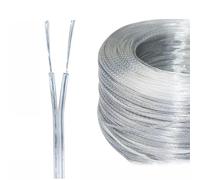 15FT-100FT 18-28/2 Awg Clear Electrical Wire LED Extension Cable PVC Covered Copper Wire 300V Soft Speaker Wire, For LED Strip Lighting, Electronic Equipment Connection(100ft,18AWG)