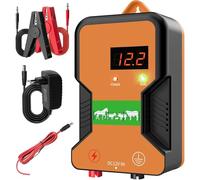 15km ClôTure éLectrique, Cloture Electrique Pour Animaux, éLectrificateur De ClôTure éLectrique, Electrificateur Cloture Electrique , Pour La Protection Des Animaux (Orange)