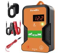 15KM Clôture Électrique pour Bétail Animaux, Électrificateur de Clôture Électrique, Haute Puissance 12V 2.0J 10 Miles, Cloture Electrique pour une Protection Parfaite pour Chevaux Moutons Pâturages