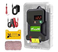 15KM Électrificateur de clôture, contrôleur de clôture électrique à impulsions haute tension sûr pour ferme animalière Clôture électrique Électrificateur de ferme Clôture électrique Électrificateur de