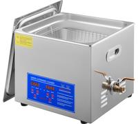 15L 60A Nettoyeur à ultrasons Avec chauffage 360W Bain à ultrasons en acier inoxydable Nettoyeur à ultrasons pour lunettes Bijoux Prothèses dentaires Pièces de monnaie etc. (15L)
