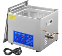 15L 60A - Nettoyeur à ultrasons Avec chauffage 360W - Nettoyeur à ultrasons en acier inoxydable pour lunettes, bijoux, prothèses dentaires, pièces de monnaie - Bain à ultrasons (15L)