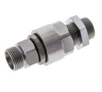 15L Acier zingué Joint tournant à bille Raccord de coupe Bulkhead 315 bar NBR ISO 8434-1