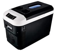 15L Petit réfrigérateur portable pour auto 12V/24V/220V Réfrigérateur de voiture Usage domestique Glacière et chauffe-boîte Congélateur de nourriture de voyage (Black-15L)