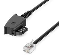 15M Câbles Téléphoniques Tae-F Mâle À Rj11 Mâle 6P4C Câble Plat Terminaux Analogiques À Prise Téléphonique Tae-F Téléphone Modem Routeur Répondeur Noir