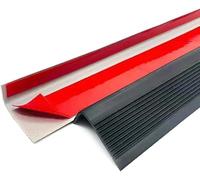 15M Nez de Marche Profilé de Marches d'Escalier Autoadhésif Cornière d'Escalier Angles Antidérapant Escaliers Vinyle Bordure d'Escalier Caoutchouc PVC(5x2.5cm, Noir)
