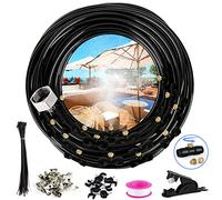 15M Système de Brumisation, Kit d’Irrigation Système de Brumisateur Extérieur 15M avec 18 Buses de Brume avec Joint en T, Système de Brouillard Froid Extérieur, brumisateur pour terrasse, Jardin