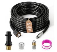 15M Tuyau Déboucheur Canalisation Compatible avec Karcher Nettoyeur, avec Buse à Jet et Buse Rotatif, 240 Bar 60C° Kit Furet Professional Compatible Kränzle Kärcher K2, K3, K4, K5, K6, K7