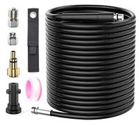 15M Tuyau Déboucheur Canalisation pour Haute Pression avec Buse à Jet et Buse Rotatif, Kit de Tuyau avec Adaptateurs Compatible avec Kärcher série K2/K3/K4/K5/K6/k7 et LAVOR Nettoyeur Haute Pression