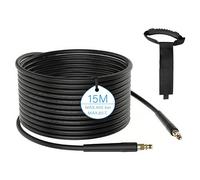 15m tuyau haute pression pour Kärcher K2 K3 K4 K5 K7, 400 Bar (5800 PSI) avec système Quick-Connect-Click, tuyau pratique de prolongation et de remplacement incl. ceinture de stockage