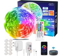 15M WiFi LED Strip,RGB LED Strip Music Sync Controlled by Smartphone APP Controlled,Works with Alexa Google Assistant,24V LED Strip Light for Home Bedroom Decoration