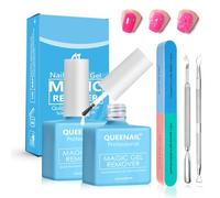 15ml 2 Pièces Gel Nail Polish Remover,Gel Nail Polish Remover,Avec Limes à Ongles et Grattoir à Cuticules,3 à 5 Minutes Enlève Rapidement et Facilement le Vernis à Ongles
