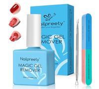 15ml Dissolvant Vernis Semi Permanent, Vernis Remover, Gel Nail Polish Remover 3-5 minutes,avec Lime à Ongles et Nail Cuticle Pusher