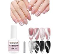 15ml Vernis Semi permanent Magnétique，9D Cat Eye Vernis Gel UV Soak Off Wide Magnetic Gel Polish Enamel Lacquer Glitter Velvet Nail Art Varnish (Silver)