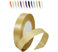 15mm Or Du Tyran Ruban Satin Pour Emballage Des Cadeaux,23 Mètres Polyester Rubans Pour Bouquets,Ballon,Couture,N?Uds,Gâteau,Satin Ruban Roll Pour Décoration De Mariage/Anniversaire/Noël/Fête