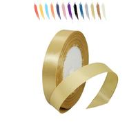 15mm Or Du Tyran Ruban Satin pour Emballage Des Cadeaux,23 mètres Polyester Rubans pour Bouquets,Ballon,Couture,Nœuds,Gâteau,Satin Ruban Roll pour Décoration de Mariage/Anniversaire/Noël/Fête