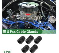 15mm / PG9 Raccords De Câble 13mm / 0.51" Manchon Droit Étanche En PA6 Nylon Noir 5 Pcs