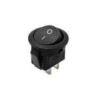 15MM Small Round Black 2-Pin 2-Files 3A250V 6A125V Rocker Switch Seesaw Power Switch for Car Dashboard NWPNLXEA