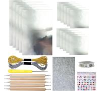 15PCS 0.08mm Embossing Foil Sheets, Aluminum Metal Crafts Foils Roll DIY Embossing Art Kit, Tin Embossings Kit for Painting,Engraving,Art Crafts