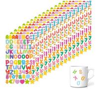 15PCS Autocollants Lettre, Stickers Alphabet, Prenom, Lettres Adhésives, Alphabétiques Numéro Alphabet Coloré Gommettes Enfants (Couleur Bonbon)