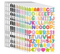15PCS Autocollants Lettre, Stickers Alphabet, Prenom, Lettres Adhésives, Alphabétiques Numéro Coloré Gommettes Enfants (Couleur)