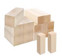 15PCS Bois de Tilleul pour Sculpture Bois de Tilleul Kit de Sculpture sur Bois pour Débutants Bricolage 5Pcs10*5 * 5cm + 10Pcs 10 * 2.5 * 2.5cm