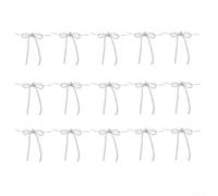 15pcs Christmas Bows 8x9cm Silver Light Gold Plastic Festive Decoration | Sturdy Plastic, Reusable, 8x9cm Size, For Gifts, Trees, Cabinets, Home Decor