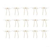 15pcs Christmas Bows 8x9cm Silver Light Gold Plastic Festive Decoration | Sturdy Plastic, Reusable, 8x9cm Size, For Gifts, Trees, Cabinets, Home Decor