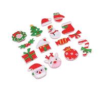 15Pcs Christmas Decoration Iron on Patch Santa Snowman Tree Sew on Embroidered Patch Applique Badges for Xmas Festival Christmas Iron on Patches Embroidered for Clothing Jeans Sew Applique