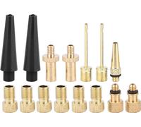 15pcs Convertisseur de valve d'air de pompe à vélo Adaptateur de valve de vélo en cuivre DV SV AV Kit