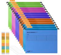 15Pcs Dossier Suspendus - Dossier Rangement Documents Tiroir - 5 Couleurs, A4, avec Onglets et Inserts - Pour Tiroir, Caisson