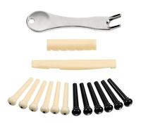 15PCS Guitar String Pin Kit with Bridges Pin Puller Remover Acoustic Guitar Bridge Pins Set Heavy Duty Bridge Pins Sets for Acoustic Electric Instruments Replacements