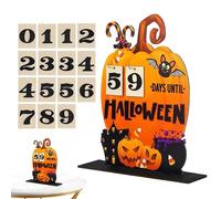 15pcs Halloween Calendar Calendrier Pumpkin En forme de bois à rebours avec panneaux de nombres suspendus Cadeaux décoration table pour les enfants
