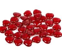 15pcs Heart Beads 10 x 10 mm, Transparent Red (90090), Bohemian Crystal Glass, Czech Republic 11179001