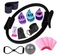 Kit Pilates Essentials Better Me pour Femmes, Kit Pilates Portable Maison Better Me, EntraîNements à Domicile avec Ballon De Yoga 25 Cm, Bandes De RéSistance en Forme De 8 (Black)