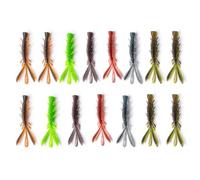 15pcs Lours De Pêche en Plastique Souple Swimbait Artificiel des Crevettes Flottantes Crawfisches Lere pour L'extérieur Facile À Utiliser