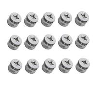 15pcs meubles connexes, 12 mm Tone en argent 12 mm dia tête métallique Connex Armoire meubles raccords (argenté)