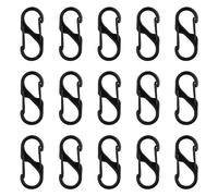 15pcs Mousqueton Métal, Mini Mousquetons Porte Cles Mousqueton en Forme de S à Double Ouverture Mousqueton à Mousqueton pour Camping Voyage Pêche (Taille S)