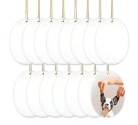 15pcs Ornements en Céramique à Sublimation Vierges, 8x5,7 cm Ornement Ovale en Céramique avec Corde pour impression par Presse à Chaud Artisanat Décoration de Maison de Noël Personnalisée