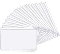 15pcs Pochettes Classeur A6, 6 Trous Pochette Plastique Budget Enveloppe Pour Documents Cartes Photos Transparent Budget Binder A6