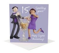 15th Wedding Anniversary Card by Holy Mackerel