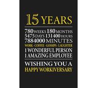 15th Year Work Anniversary: Employee Appreciation Gift for Job Milestone of 15 Years of Service