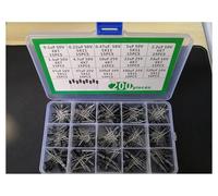 15Value 200PCS Aluminum Electrolytic Capacitor Kit 50v 25v 16V 10V 0.1/0.22/0.47/1/2.2/3.3/4.7/10/22/33/47/100/220uf Assort Box Capacitance Meters